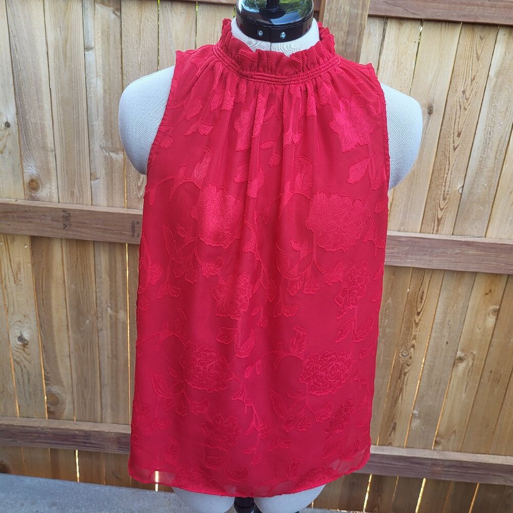 Michael Kors Sleeveless smocked neck top Medium
